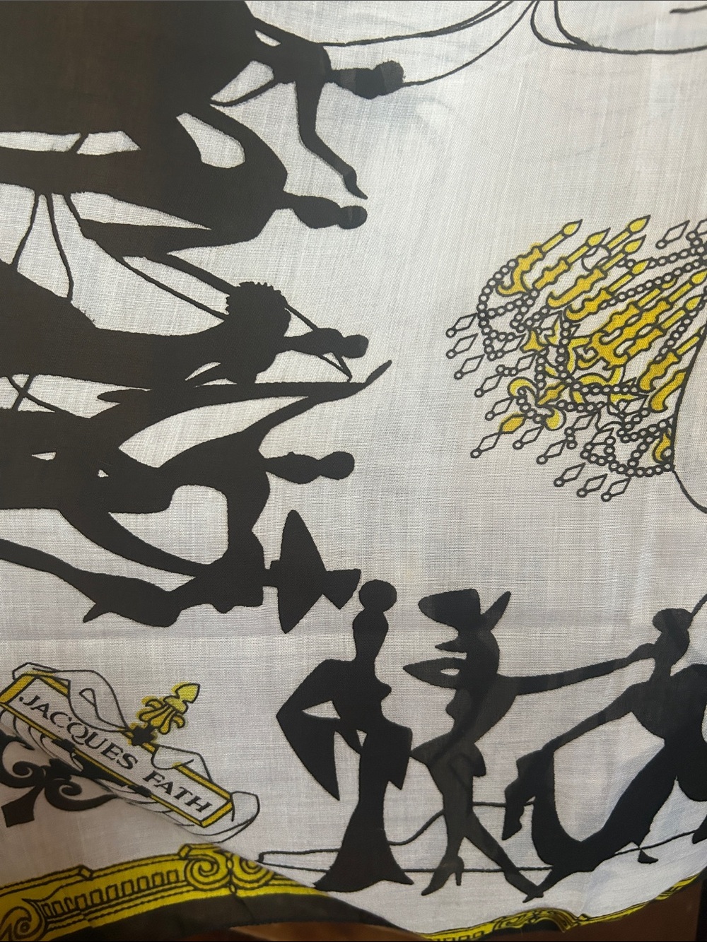 Rare Chandelier Dancers Jacques Fath Scarf